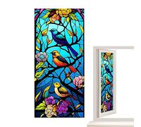 Dirfuny Window Film Privacy Patterned Stained Film for Glass Lace Decorative Opaque Static Cling Vinyl Non-Adhesive Window Film for Home Bathroom Bedroom