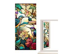 Dirfuny Window Film Privacy Patterned Stained Film for Glass Lace Decorative Opaque Static Cling Vinyl Non-Adhesive Window Film for Home Bathroom Bedroom