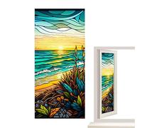 Dirfuny Window Film Privacy Patterned Stained Film for Glass Lace Decorative Opaque Static Cling Vinyl Non-Adhesive Window Film for Home Bathroom Bedroom