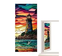 Dirfuny Window Film Privacy Patterned Stained Film for Glass Lace Decorative Opaque Static Cling Vinyl Non-Adhesive Window Film for Home Bathroom Bedroom