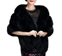 Dirfuny Women's Faux Shawl Wraps Stole Cloak Coat Sweater Cape Winter for Evening/Bridal/Wedding