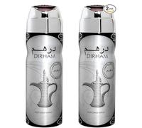 Dirham Silver For Men and Women| Pack of 2- Dirham Silver Unisex Perfume Body Spray 200ml |Long Lasting Scent|Unisex Fragrance (Dirham Silver(Pack of 2))