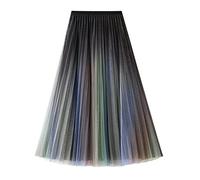 Dirholl Women's A-Line Fairy Elastic Waist Tulle Midi Skirt, Gradual Change, One Size