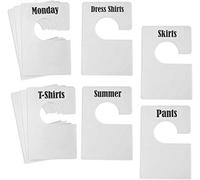 DiriUK 10 Pack Large Closet Clothing Wardrobe Dividers, White Rectangular Closet Organisers Arrange Clothes by Clothing Type Or Age, Plus 60 1 inch Labels and 16 Large Blank Labels(Pearl White)