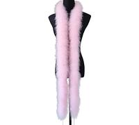DIRKES 2 Meter/pcs Fluffy Turkey Feather Boa 50g Thickness Natural Marabou Feather Trims Scarf for Clothing Decoration Shawl