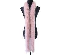 DIRKES 2 Meter/pcs Fluffy Turkey Feather Boa 50g Thickness Natural Marabou Feather Trims Scarf for Clothing Decoration Shawl