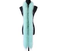 DIRKES 2 Meter/pcs Fluffy Turkey Feather Boa 50g Thickness Natural Marabou Feather Trims Scarf for Clothing Decoration Shawl