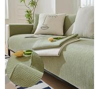 DIRKES Chenille Sofa Cushion Cover Four Seasons Universal Light Luxury Sofa Mat for Living Room Non-Slip L Shaped Towel Cover
