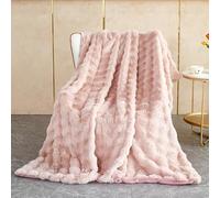 DIRKES Faux Fur Blanket for Bed Luxury Decor Blanke Super Soft Fuzzy Faux Rabbit Fur Blankets Winter Warm Cozy Throw Blanket
