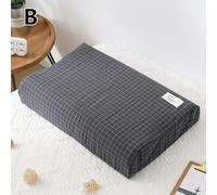 DIRKES Latex Pillow Cases Strip Plaid Soft Memory Foam Pillowcases Neck Memory Cushion Cover 40 * 60cm/30 * 50cm Orthopedic Neck Healthcare