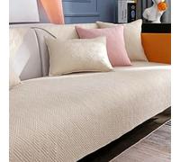 DIRKES Pure Cotton Machine Washable Sofa Cover Anti-slip Backside Cushion Towel Living Room Bedside Floor Mat Geometric Slipcover