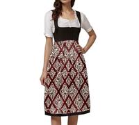 Dirndl Apron 60 cm Long Dirndl Apron Red Print Traditional Skirt Medieval Knee-Length Dirndl Aprons Casual and Elegant Costume Apron for Oktoberfest Bavarian Beer Festival