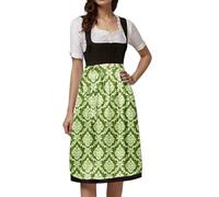 Dirndl Apron Long with Bow Simple Modern Costume Apron | Dirndl Apron Women's Elegant with Patterned Comfortable Without Lace Dirndl Aprons Single for Beer Festival Oktoberfest