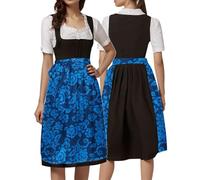 Dirndl Apron Women's Midi Knee-Length Large Sizes Bow Dirndl Aprons | Dirndl Apron Women's Elegant Single with Loving Details Shiny Costume Apron for Beer Festival Oktoberfest Carnival