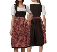 Dirndl Apron Women's Midi Knee-Length Large Sizes Bow Dirndl Aprons | Dirndl Apron Women's Elegant Single with Loving Details Shiny Costume Apron for Beer Festival Oktoberfest Carnival
