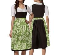 Dirndl Apron Women's Midi Knee-Length Large Sizes Modern Dirndl Aprons | Dirndl apron women's elegant simple with bow without lace costume apron for Oktoberfest and Bavarian