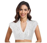 Dirndl blouse, button blouse, white, V-neck blouse, V-neck, long sleeves, plus sizes, traditional blouse, elegant blouse, Oktoberfest, Oktoberfest