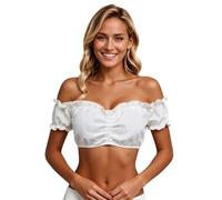 Dirndl Blouse, Puff Sleeve, Dirndl Blouse, White, Simple, Short Sleeve, Off-the-Shoulder, Sexy, Comfortable, Costume Blouse for Oktoberfest, Bavarian Beer Festival