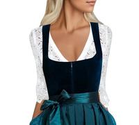 Dirndl Blouse Women's Dirndl Blouse Lace White Black Elegant and Sexy Costume Blouse with V Neck Cap Sleeves Long Sleeve Short Sleeve Bavarian Costume Tops Dirndl Blouses for Oktoberfest Occasions
