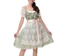 Dirndl Blouse Women's German Beer Festival Bavaria Oktoberfest Lace Performance Dress Costume Body Gothic Dress, Green, XXL
