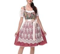 Dirndl Blouse Women's German Beer Festival Bavaria Oktoberfest Lace Performance Dress Costume Body Gothic Dress, red, S