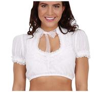 Dirndl Blouse Women's Puff Sleeves Dirndl Blouse Women's Lace White Short Sleeve Modern Costume Top Sexy Short Top with Drawstring and Patterned Costume Blouses for Beer Festival Oktoberfest Carnival