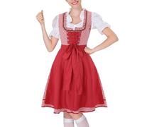 Dirndl Blouse Women's Stage Costume Beer Women's Halloween Costume Women's Dress, Elf, Victorian Dress, red, 3XL