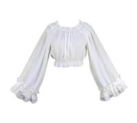 Dirndl Blouses for Women Off The Shoulder Renaissance Tops Medieval Pirate Shirt Gothic Peasant Smocked Boho Flare Long Sleeve Corset Tops Traditional Blouse Bodycon Cropped Victorian Cosplay Costume