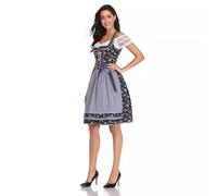 Dirndl Dress Bavarian Oktoberfest Dirndl Dress for Women, Traditional German Costume, Elegant Cosplay Leather Trousers Outfit for Imagine the Middle Ages, black, S