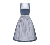 Dirndl Dress Women's Dirndl Oktoberfest Midi Dress Floral Lace Retro Large Sizes with Back Lacing and Removable Silk Bow Festive Costume Dress Dirndl Blouse for Bridesmaid, Blue-14, M