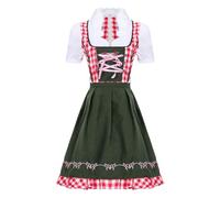Dirndl Dress Women's Midi Dirndl Large Sizes, Costume Dress with Dirndl Aprons Halloween Dirndl Dresses Bavarian Costume Dresses Dirndl Blouse Costume Fashion Costume Clothing for Oktoberfest
