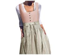 Dirndl for women, long, traditional dress, women's modern dirndl dress including dirndl aprons 2-piece elegant costume dresses with button placket, Bavarian costume, refined costume skirt for