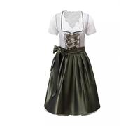 Dirndl for Women Midi Costume Dress Women's Knee-Length Dirndl Dress Including Lace Apron 2-Piece Elegant Bavarian Outfit Modern Costume Dress Refined Costume Dresses for Oktoberfest and Carnival