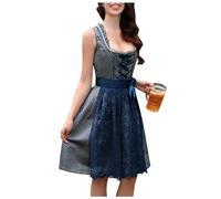 Dirndl for Women Midi Costume Dress Women's Sexy Dirndl Dress Including Dirndl Aprons 2-Piece Elegant Traditional Skirt Modern Bavarian Costume Refined Costume Dresses for Oktoberfest