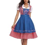 Dirndl for Women Midi, Oktoberfest Women's Outfit with Dirndl Aprons and Blouse Complete Set Traditional Dress Modern with Lace Embroidery Dirndl Complete Sets High Quality for Any Festive Occasion
