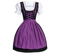 Dirndl for Women Midi Traditional Dress Women's Classic Dirndl Dress Including Dirndl Aprons 2 Pieces Elegant Costume Dresses Modern Costume Skirt Refined Bavarian Costume for Oktoberfest