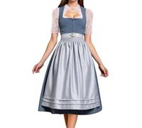 Dirndl for Women Traditional Dress Long Dirndl Dress Including Dirndl Apron 2-Piece Elegant Traditional Dress Modern Costume Dress Bavarian Costume Fashion for Oktoberfest Outfit