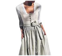 Dirndl for Women, Velvet, Traditional Dress, Women's Modern Dirndl Dress, Includes Dirndl Aprons, 2-Piece Elegant Costume Skirt with Pockets, Bavarian Costume, Refined Costume Dresses for Oktoberfest