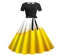 Dirndl for Women's Costume Dress, Summer, Leisure Dirndl Dress, Round Neck with Bow, A-Line Cocktail Dress, Swing Midi Dress, Rockabilly Evening Dress, Bavarian Dirndl Complete Sets Ball Dress for