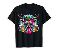 Dirndl Lederhose Hirsch Bier Lustig Spruch Oktoberfest Hemd T-Shirt