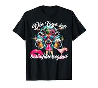 Dirndl Lederhose Hirsch Bier Oktoberfest Spruch Saufen Sekt T-Shirt