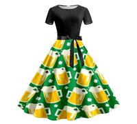 Dirndl Midi Women's Black Dress Elegant Long Costume with Bow Bavarian Modern Clothing Fashion Dresses Cosplay for Oktoberfest Outfit n19