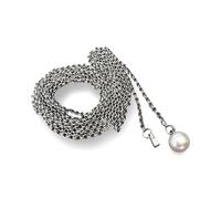 Dirndl Necklace Bodice Chain for Dirndl Slim Sturdy Metal Chain with Plastic Pearl Length 1.5 m, 1,5m, Metal