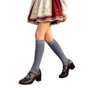 Dirndl Socks, Thin Socks, Elegant Knee-High Knitted Stockings in Ballet Style with Geometric Cut-Out Design for Summer, Transparent, Lightweight Support Stockings for Legs