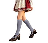 Dirndl Socks, Thin Socks, Elegant Knee-High Knitted Stockings in Ballet Style with Geometric Cut-Out Design for Summer, Transparent, Lightweight Support Stockings for Legs