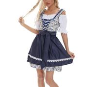 Dirndl Women's Blouse Stage Show Dress Wine Girls Dressed in Traditional Costumes, Vampire Costume, Oktoberfest Outfit, blue, XXL