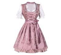 Dirndl Women's Long Traditional Dress Modern Dirndl Dress Including Dirndl Blouse Lace Apron 2-Piece Elegant Traditional Dress Modern Costume Dress Refined Bavarian Costume for Oktoberfest