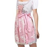 Dirndl Women's Midi Dirndl Dress, Red, Lace Costume Dress with Dirndl Blouse, Off-the-Shoulder Costume Outfit, Lacing, Flowers, Costume Fashion, Dirndl Complete Sets, Dirndl Dresses, Costume Clothing