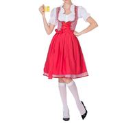 Dirndl Women's Midi Traditional Dress Modern Dirndl Dress Including Dirndl Apron 2-Piece Elegant Costume Dresses Classic Costume Dress Bavarian Costume Fashion for Oktoberfest Outfit