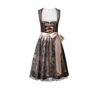 Dirndl Women's Midi Traditional Dress Women's Modern Dirndl Dress Including Lace Apron 2-Piece Elegant Bavarian Outfit Classic Costume Dress Refined Costume Dresses for Oktoberfest Outfit